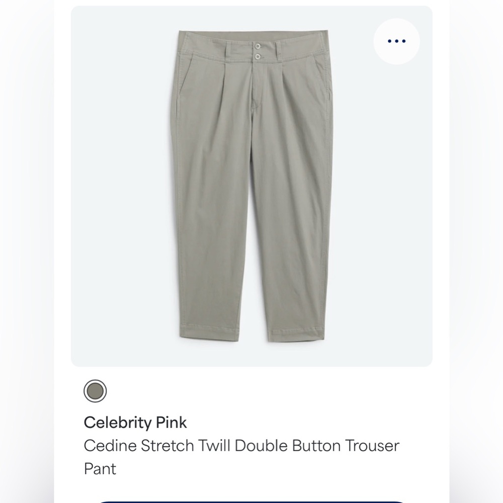 Celebrity Pink-Stretch twill double button trouser pant-Size 16W Olive